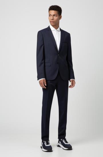 Spodnie HUGO Extra Slim Fit Ciemny Niebieskie Męskie (Pl81047)